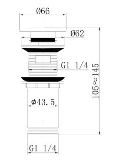 Донный клапан с переливом ABBER AF0010MRG розовое золото матовое